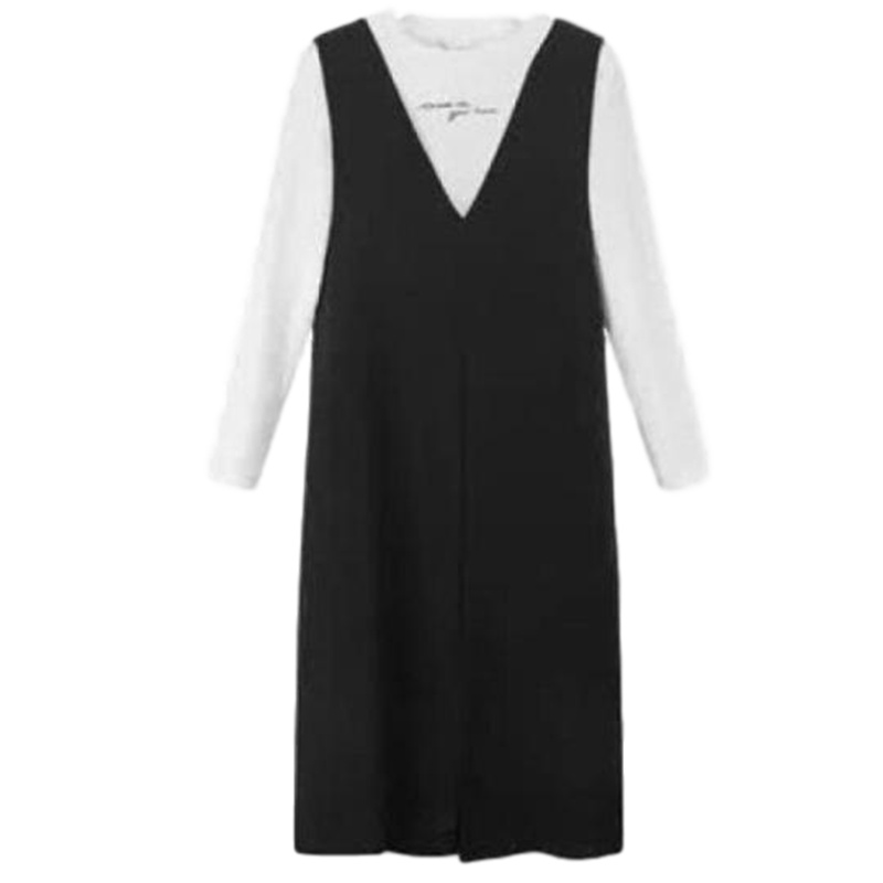 7M莫丽菲尔秋女装新款韩版时尚休闲中长款黑色两件套装女70009223