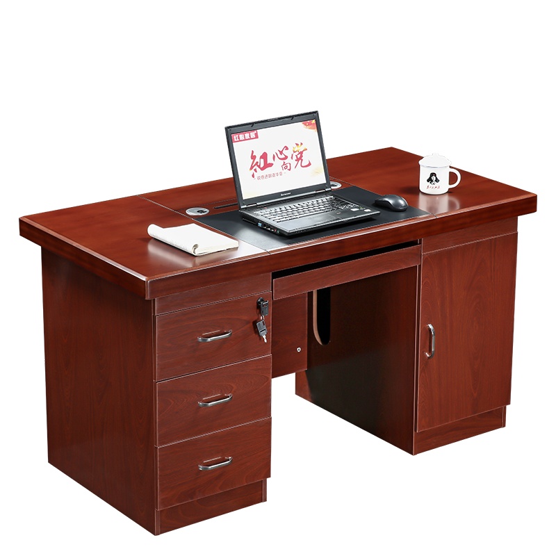 [红心家居]油漆实木贴皮办公桌主管桌经理桌职员桌班台1.4米