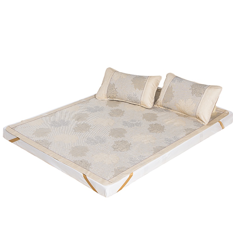 雅兰家纺冰丝席三件套1.8m床提花1.5米床夏软凉席1.2米宿舍冰席子