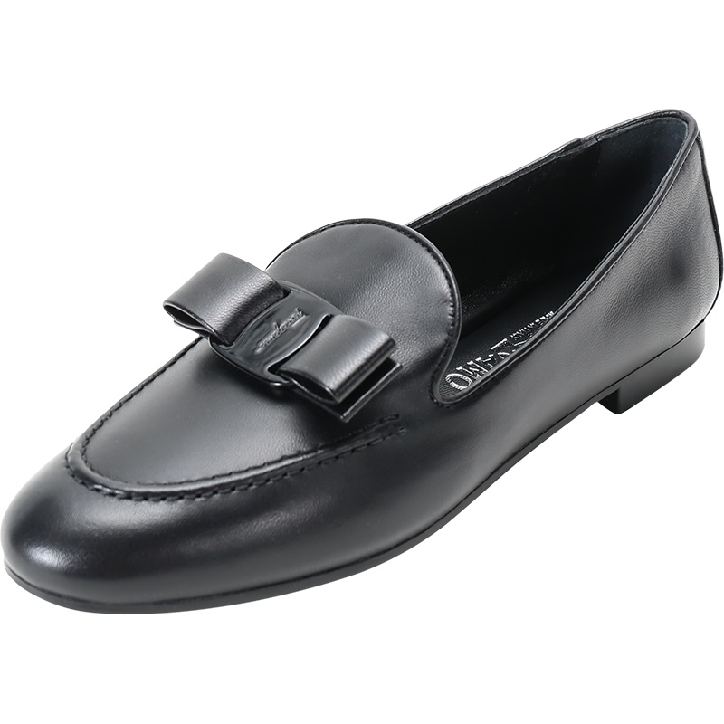 Salvatore Ferragamo 菲拉格慕 女士羊皮VARA蝴蝶结莫卡辛鞋单鞋平底鞋 0724677
