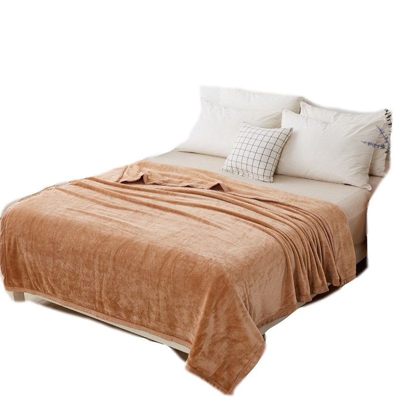 丽馨家纺纯色毛毯休闲毯