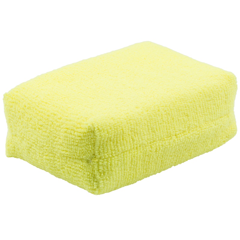 化学小子 上蜡毛巾块 乳状养护剂法宝 打蜡洗车配件海绵块 操作简单超强吸水易于拿捏（黄色）汽车用品