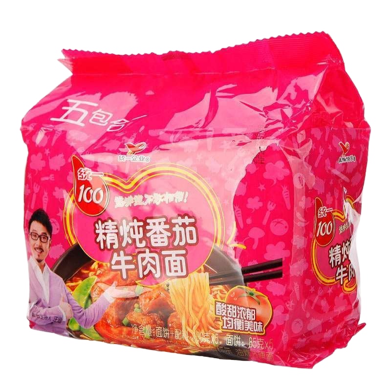 统一 100精炖番茄牛肉面五合一 100g*5