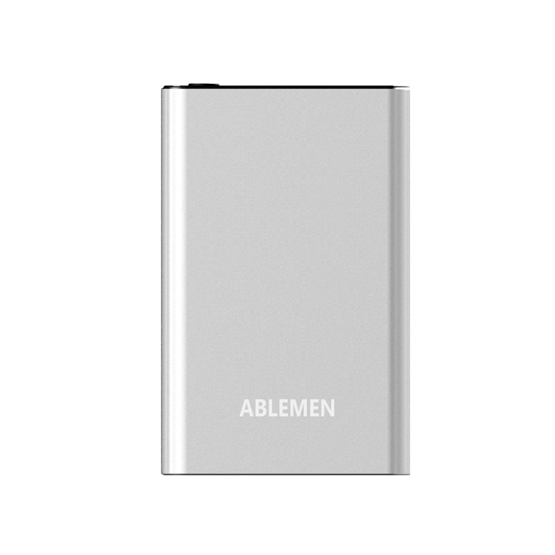 爱搏儿(ABLEMEN)迷你轻薄便携小巧5000毫安 移动电源/充电宝 聚合物移动电源 银色