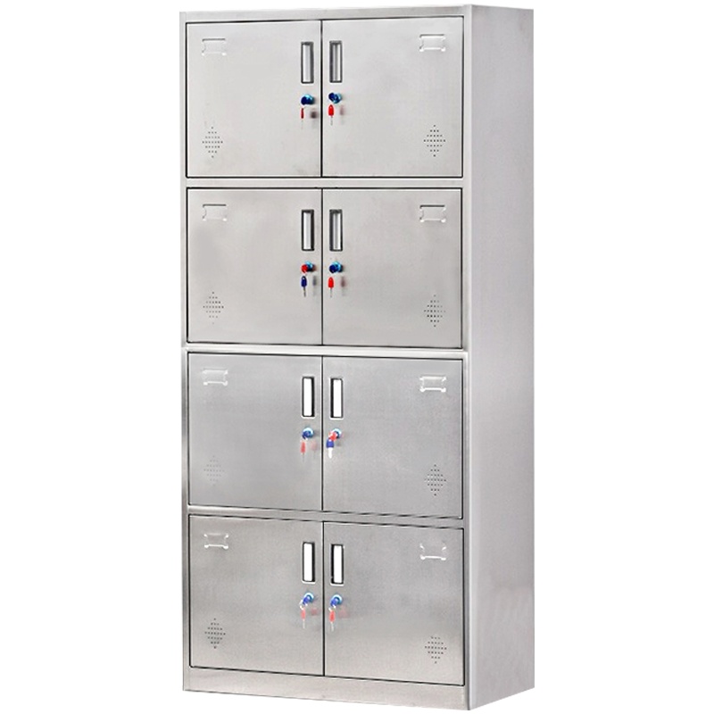 鑫金虎 办公家具不锈钢文件柜八门更衣柜医用药品柜操作台档案柜办公室储物柜资料柜带锁