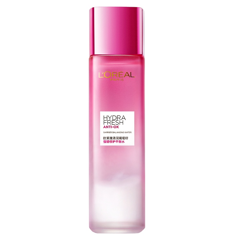 欧莱雅(L'OREAL)清润葡萄籽强韧修护平衡水130ml(液体吸油纸 补水保湿控油 爽肤水保湿水化妆水)