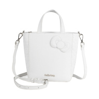 Hello Kitty凯蒂猫 纯色蝴蝶结女士单肩手提包 白色