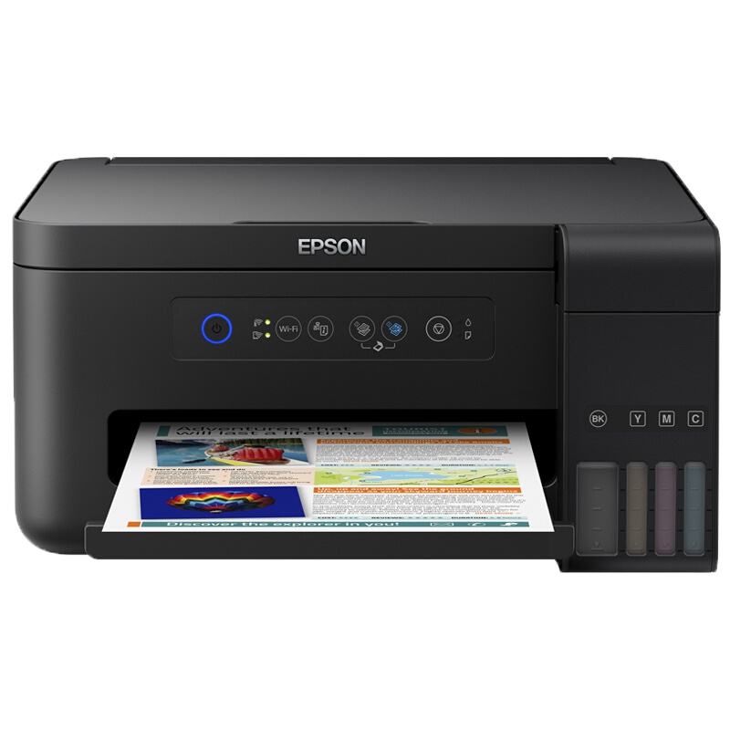 爱普生(EPSON)L4158 A4喷墨打印机 黑色墨仓式 彩色无线多功能一体机 商用办公家用学生作业打印机(打印 复印 扫描 wifi)