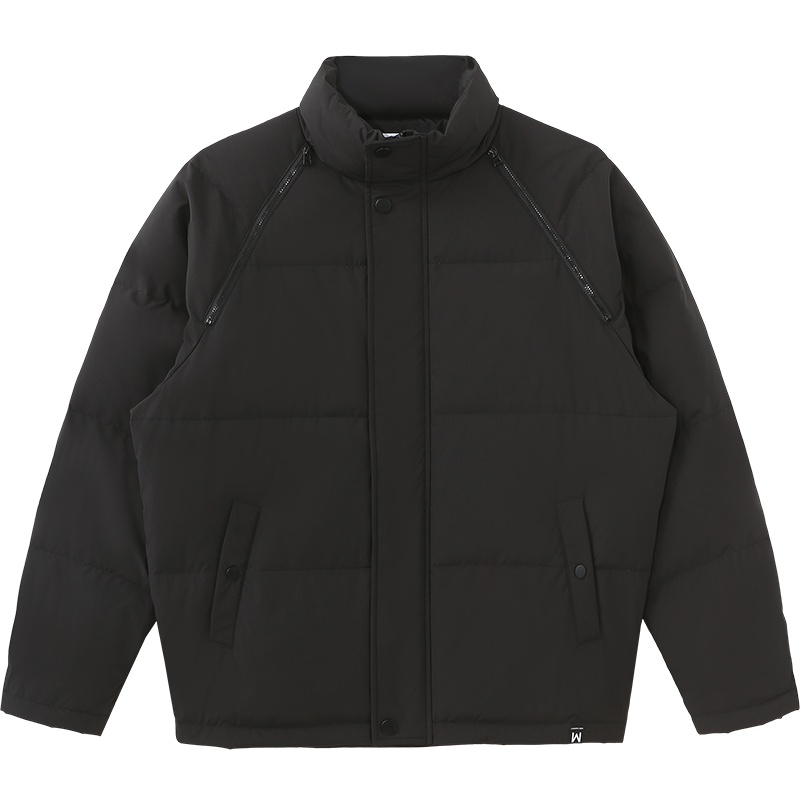 马克华菲羽绒服男士欧美简约2020新款时尚潮流立领面包黑上衣