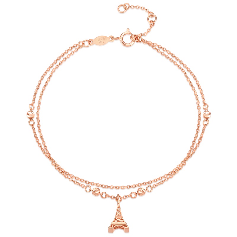 周大福珠宝首饰时尚铁塔18K金手链E123552