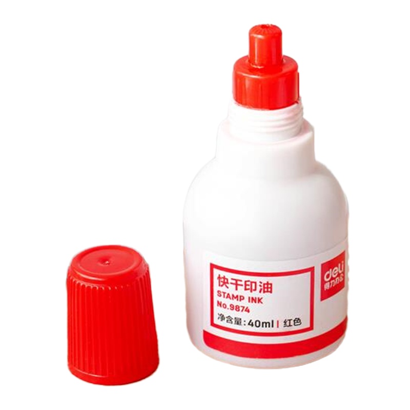 得力(deli)40ml财务印章印泥快干清洁印油5个装 单位:件