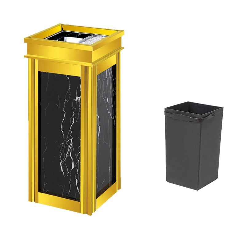 四菱角垃圾桶 钛金