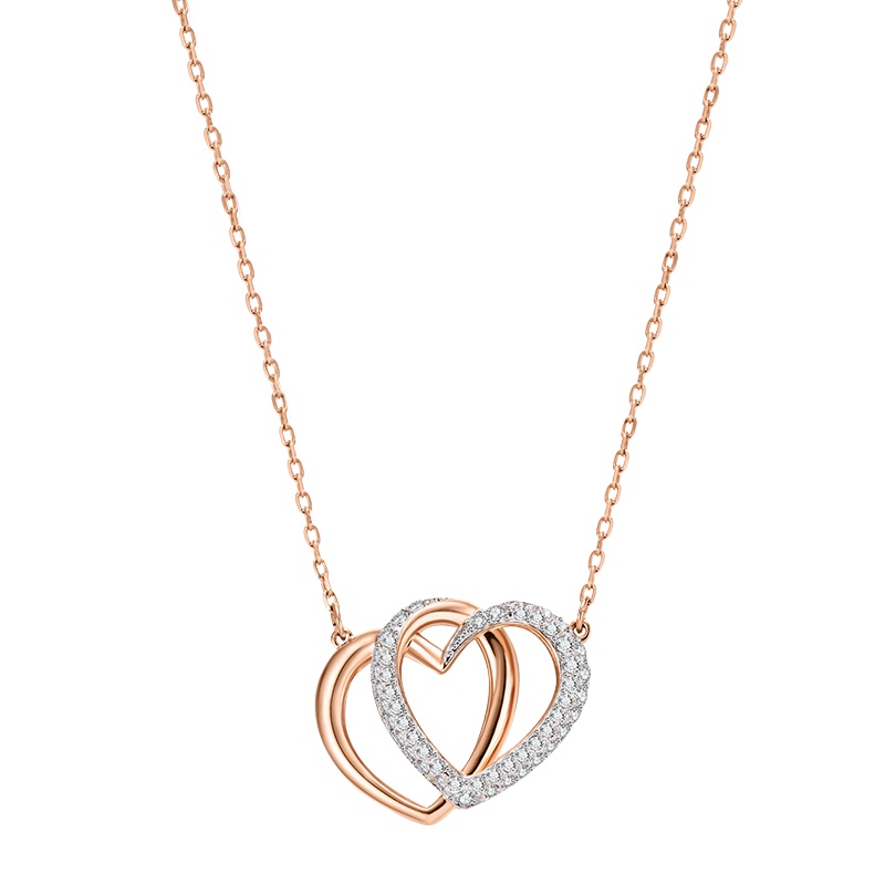 SWAROVSKI施华洛世奇 双爱心心心相印水晶项链 人造水晶 送恋人 5194826