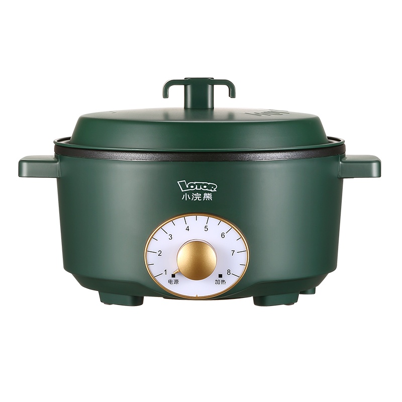 小浣熊(LOTRO)复古电煮锅2.5L家用大容量火锅机械智旋调控炒锅不粘涂层内胆多功能蒸煮一体式电锅VH100D-2.5