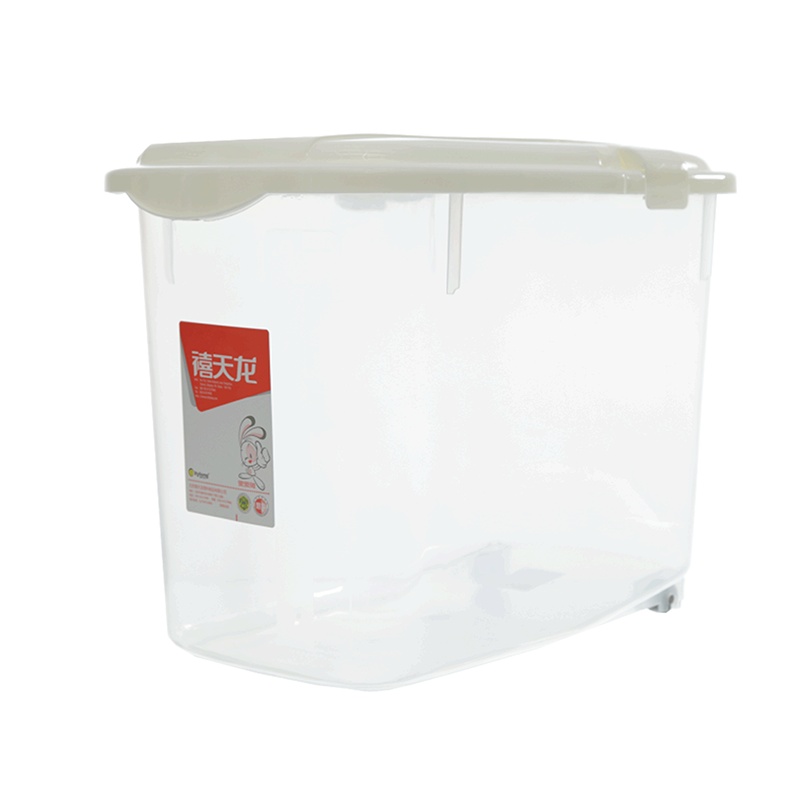 禧天龙塑料家用米桶大米缸防虫防潮储米箱10斤装带滑轮赠量杯12升装
