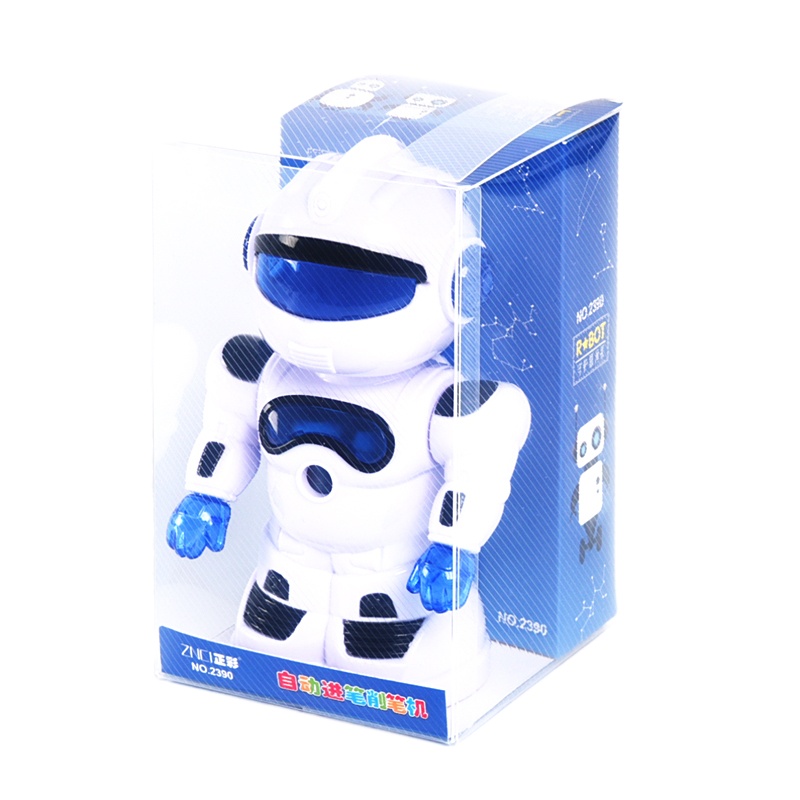 正彩(ZNCI)2390卡通卷笔刀太空机器人手摇自动进笔削笔器铅笔刀儿童幼儿园小学生学习用品 颜色随机发