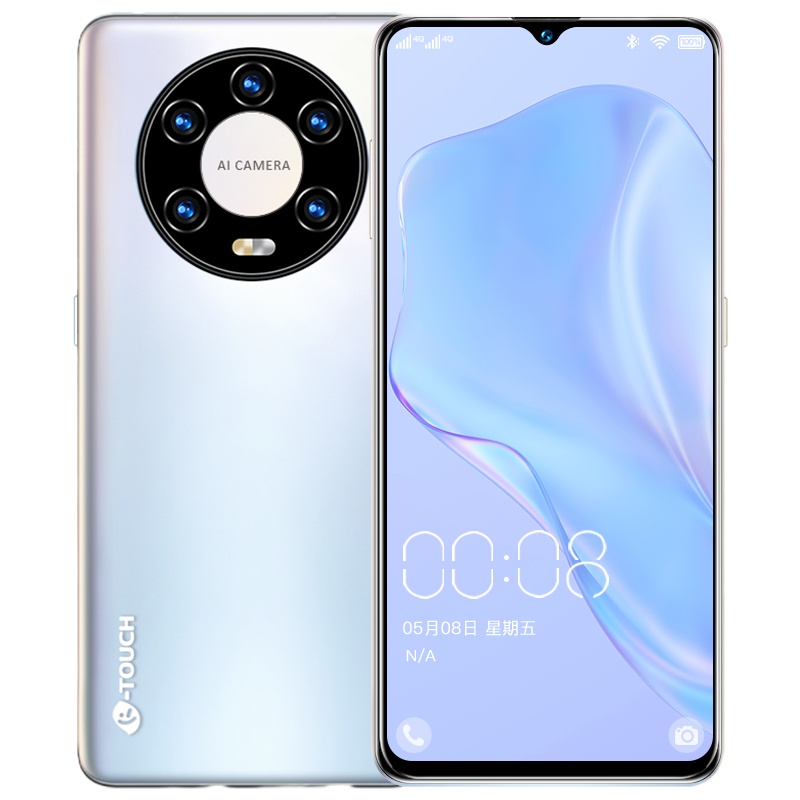 天语 P60pro 6.5英寸高清水滴屏 游戏拍照智能手机 侧键指纹 人脸识别全网通4G 极光蓝 64GB