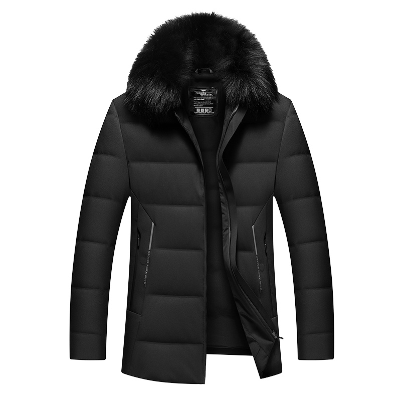 袋鼠(DAISHU)男士中老年带毛领商务休闲羽绒服 DS18080983