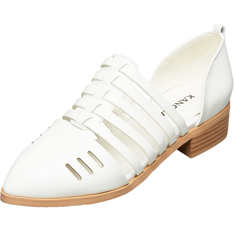 康奈女鞋 夏季尖头镂空罗马凉鞋时尚英伦风简约百搭女士凉鞋1276906