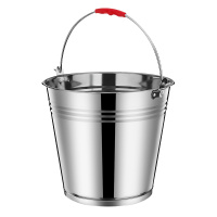 是尚 加厚不锈钢水桶   多用水桶带提手 储水桶 耐摔加厚钢桶 直径32cm/个