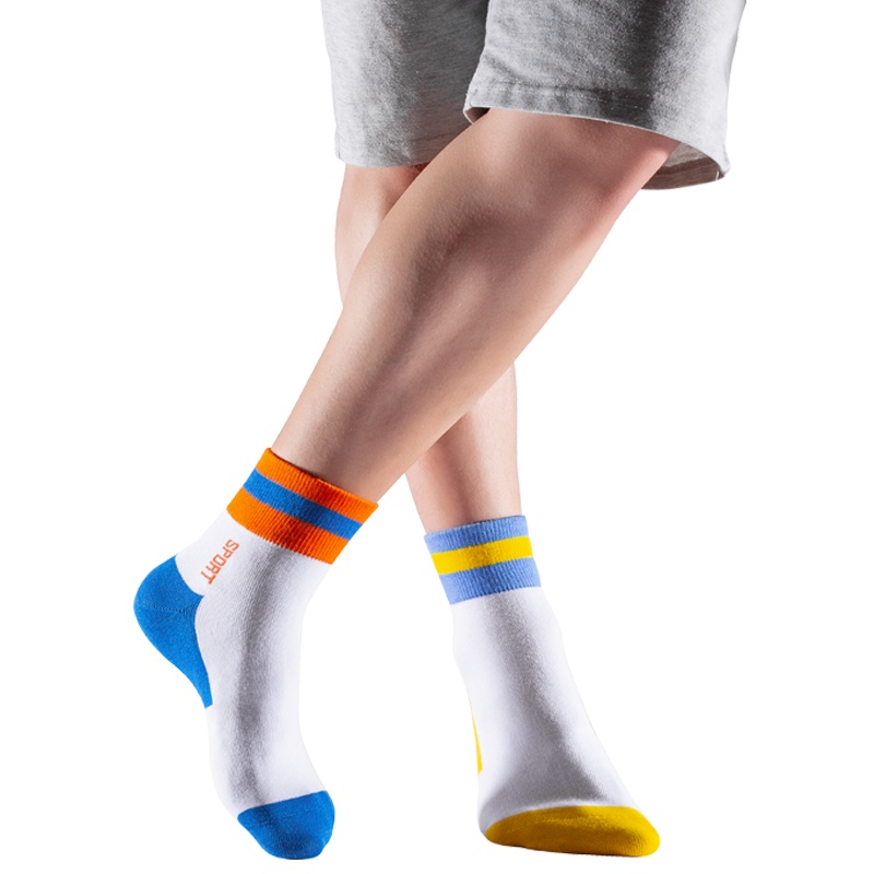 蓓乐妃袜子男厚中筒棉祙自营加绒毛线秋冬季青少年中筒羽毛球冬天娃男童