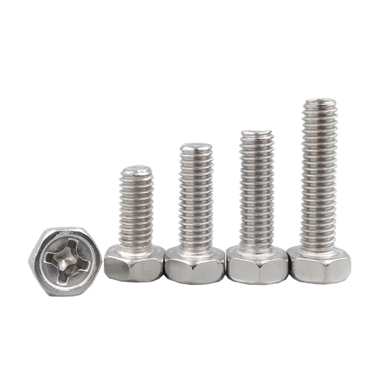 米星(MSTAR)304不锈钢十字外六角螺栓螺丝 凹穴六角头螺杆螺钉 M6*25(200个)