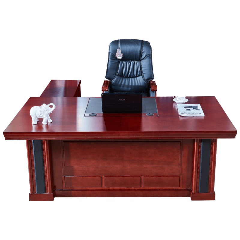 1.8米老板桌 油漆大班台总裁办公桌椅组合贴实木皮主管写字台电脑桌安心抵
