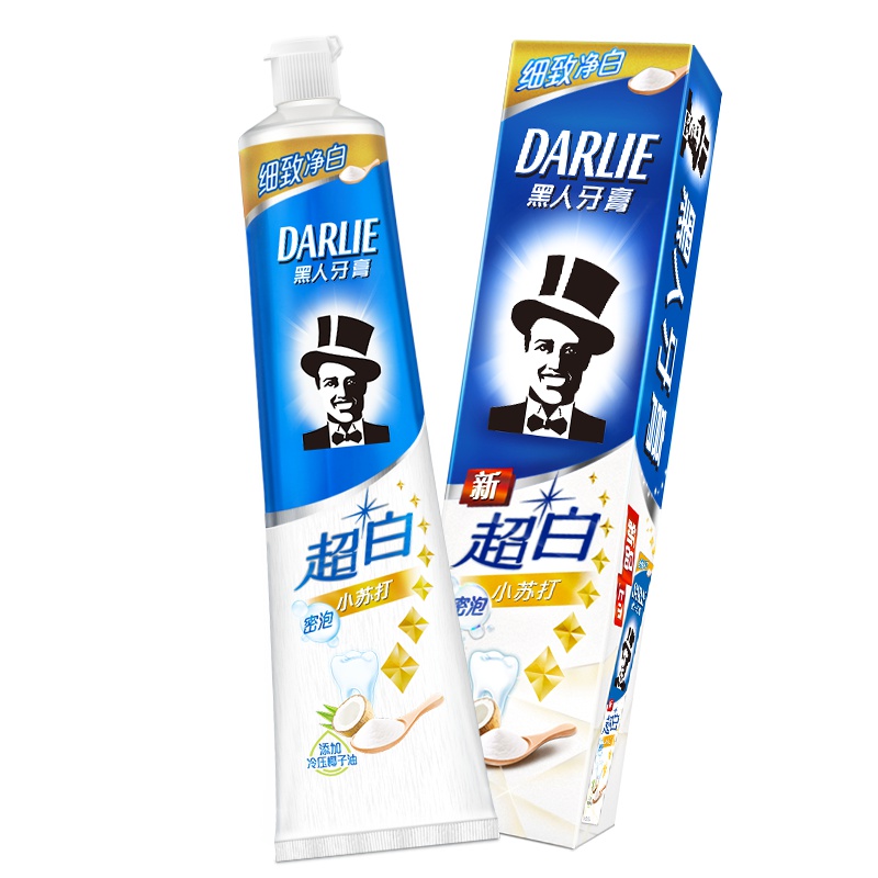 Darlie好来(原黑人)超白 小苏打牙膏140g (天然椰香薄荷型) 亮白去黄清新清洁口腔