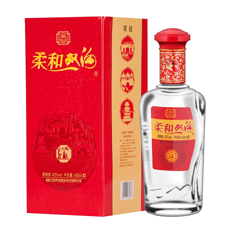 双沟 柔和双沟 红装42度450ml 单瓶 浓香型白酒