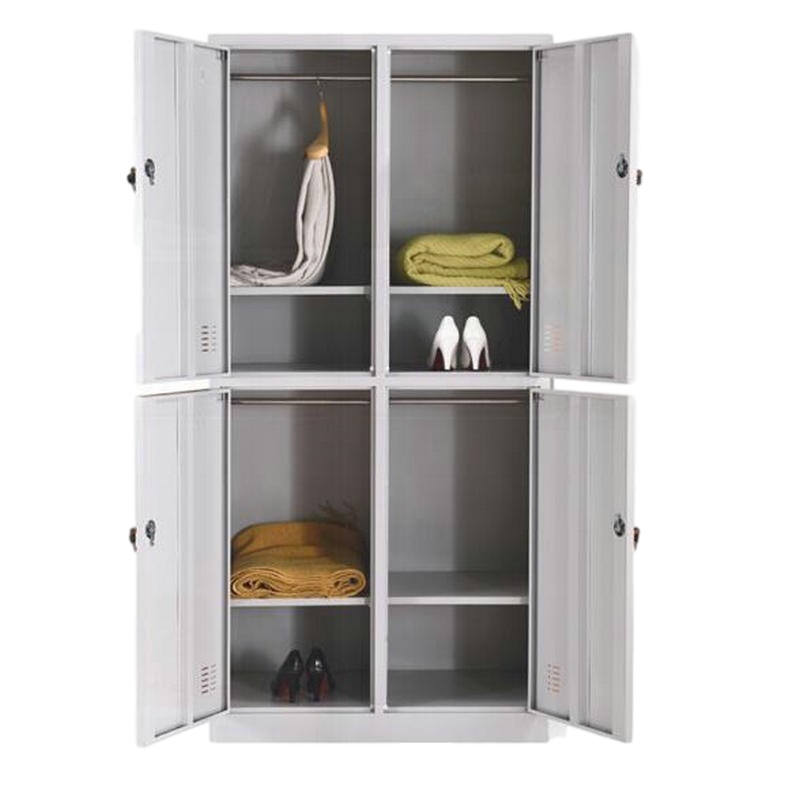 逐鹿中原铁皮更衣柜铁皮柜储物柜G039员工柜存包柜鞋柜宿舍学校多门柜带锁 四门更衣柜