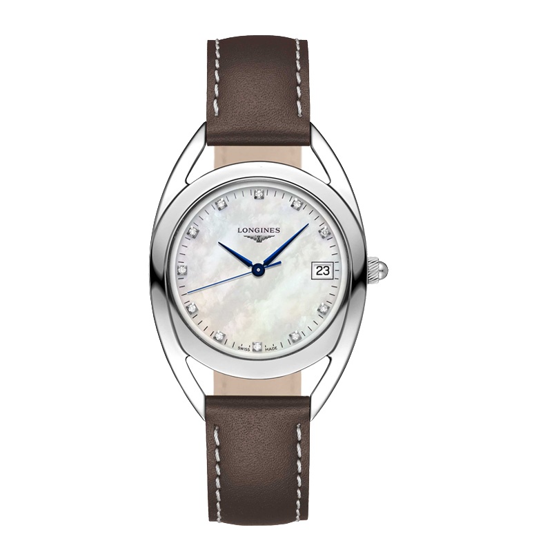 【预售款】浪琴(LONGINES)马术收藏女士镶钻34mm表盘 时尚优雅皮带石英表女L6.138.4.87.2