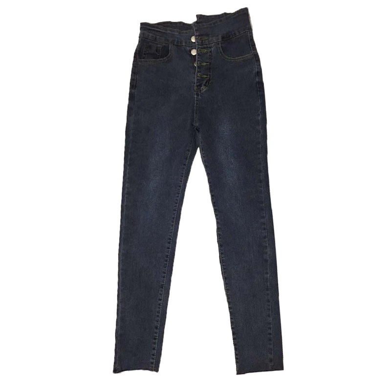 天淳尔秋款 高腰多排扣加绒小脚牛仔裤SGG-2065