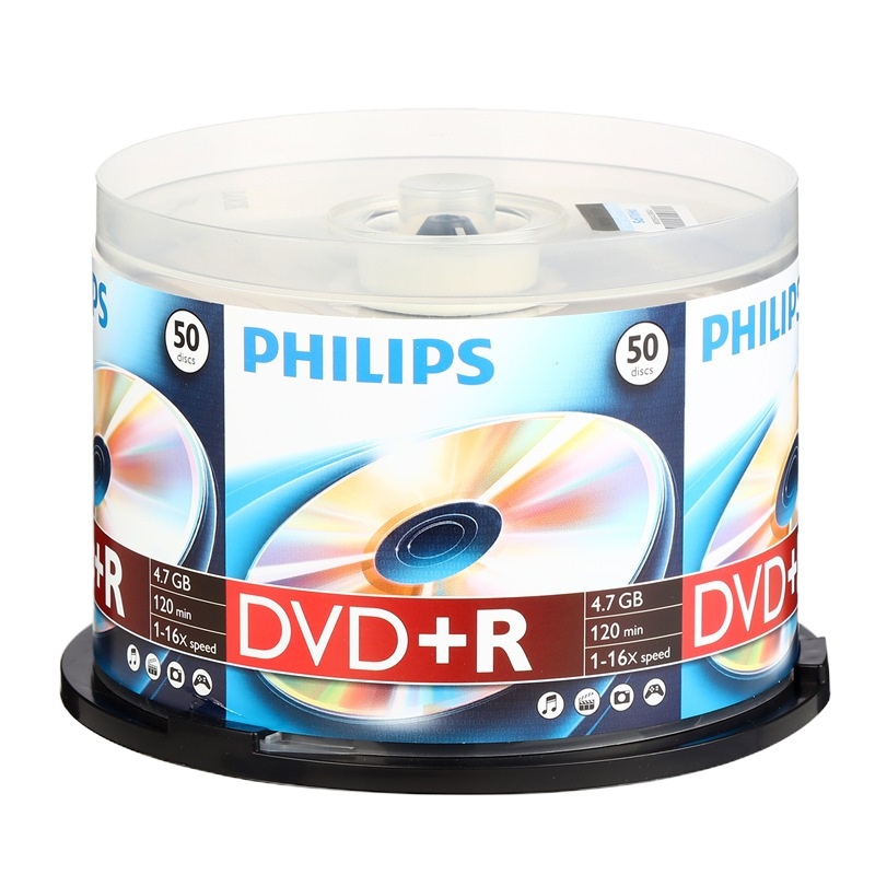 飞利浦(PHILIPS)DVD+R空白光盘/刻录盘 16速4.7G 桶装 50片