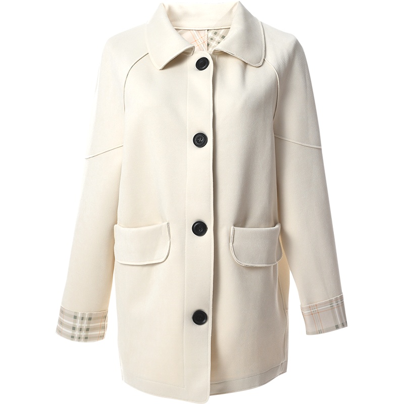 欧昵雪装休闲宽松中长款外套女时尚长袖显瘦大衣