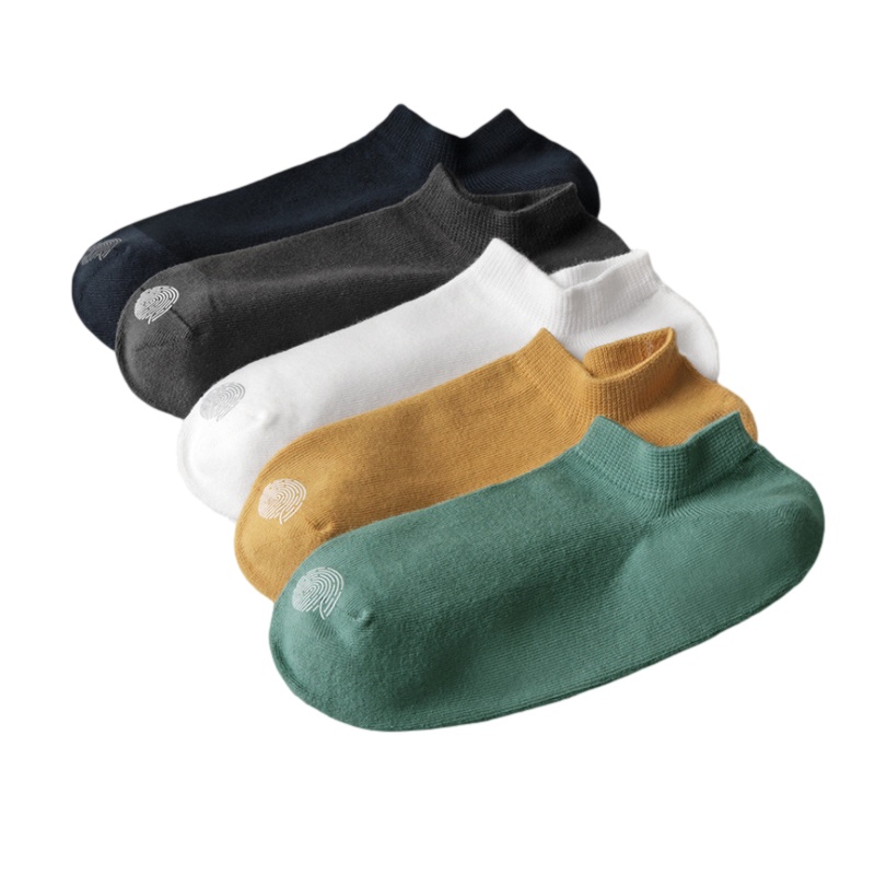南极人(NanJiren)5双装纯棉男女士袜子休闲透气船袜女浅口短袜情侣棉袜秋冬季厚款潮袜