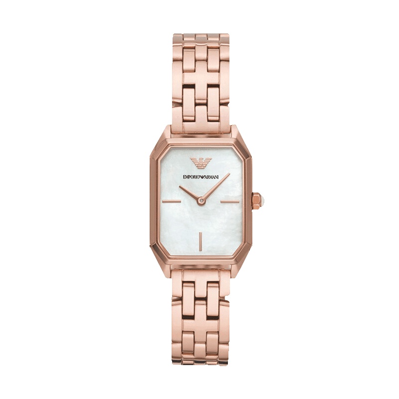 阿玛尼(ARMANI)女士时尚手表 欧美品牌新款方形贝母表盘石英表女 AR11147