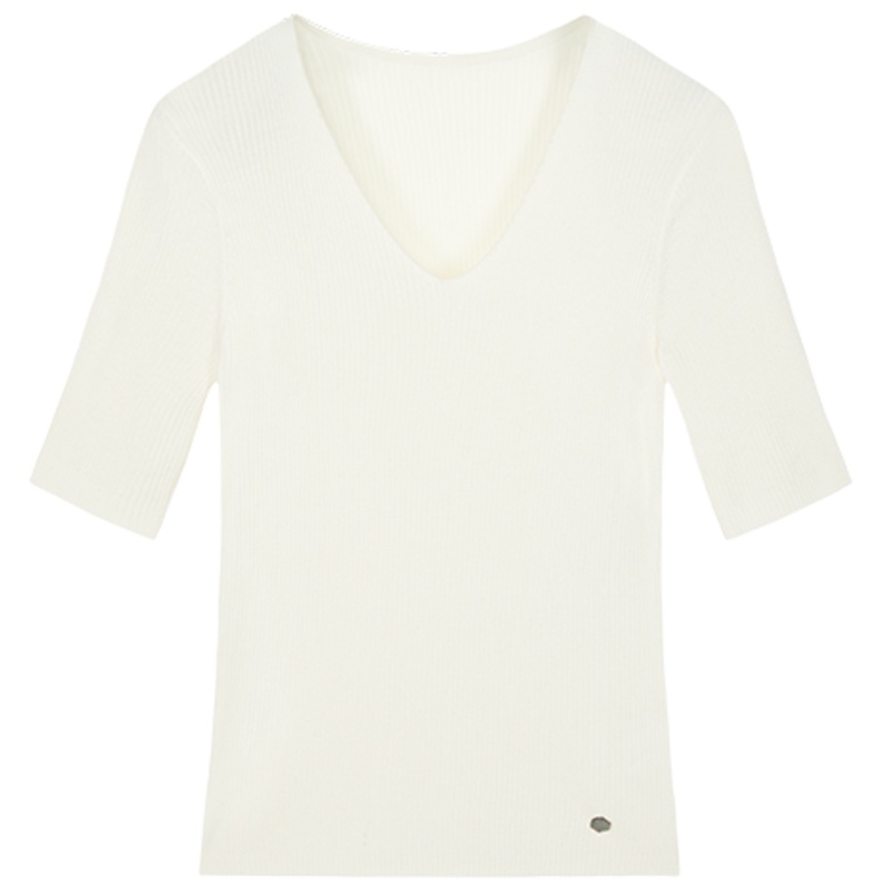 鄂尔多斯1980 秋冬可机洗毛针织衫V领毛棉混纺显瘦