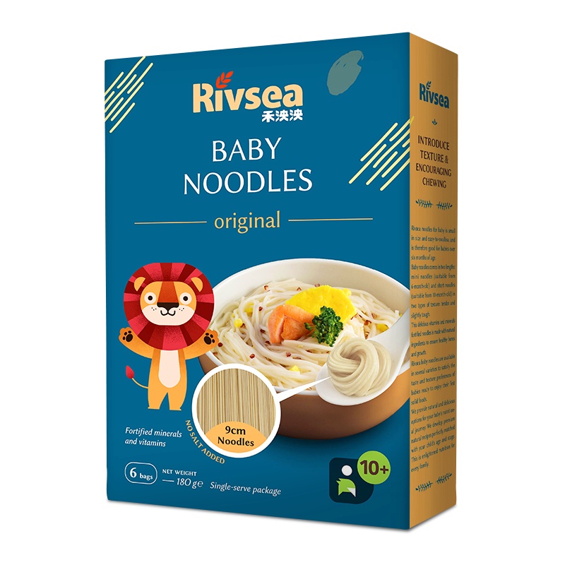 禾泱泱(Rivsea)婴幼儿面条无盐无添加白砂糖营养辅食面条原味180克1盒