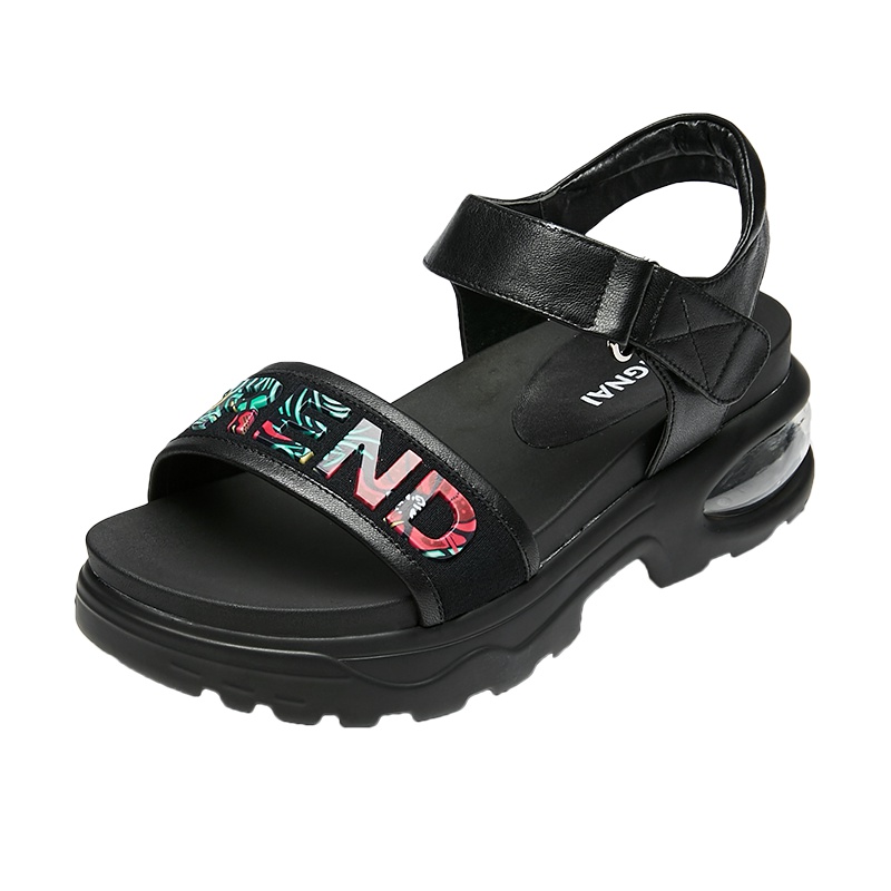 康奈女鞋 夏季运动风凉鞋女时尚色拼接露趾魔术贴凉鞋潮流休闲舒适女士凉鞋15284029