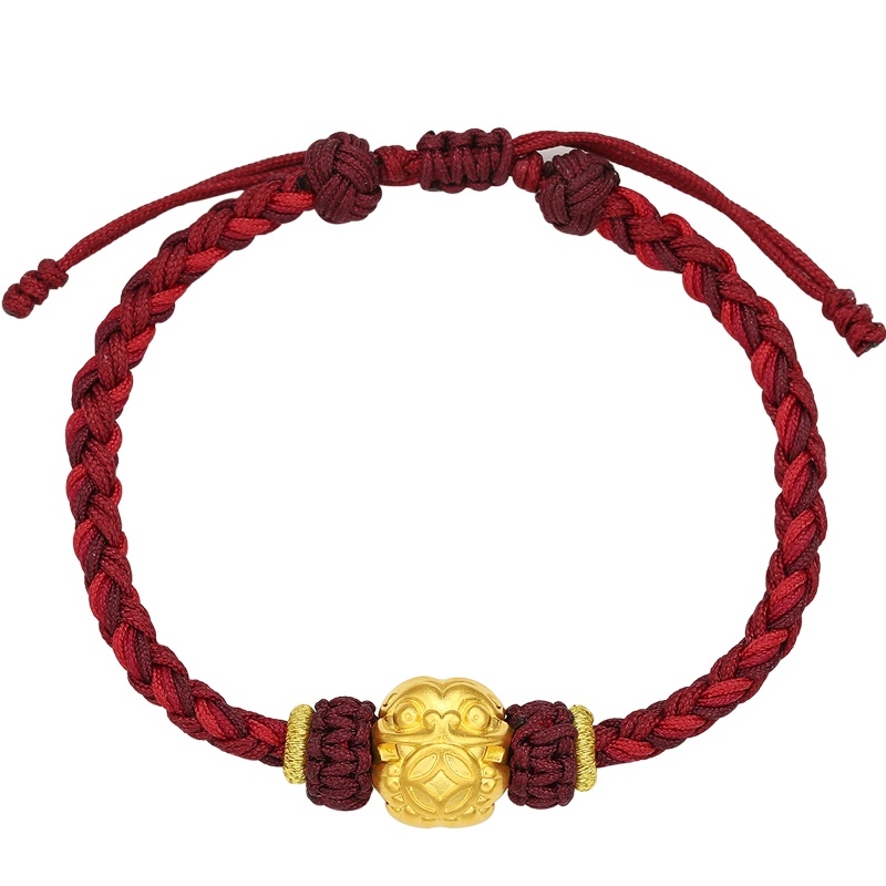 周大生黄金转运珠足金启福貔貅金币新款正品手串手链