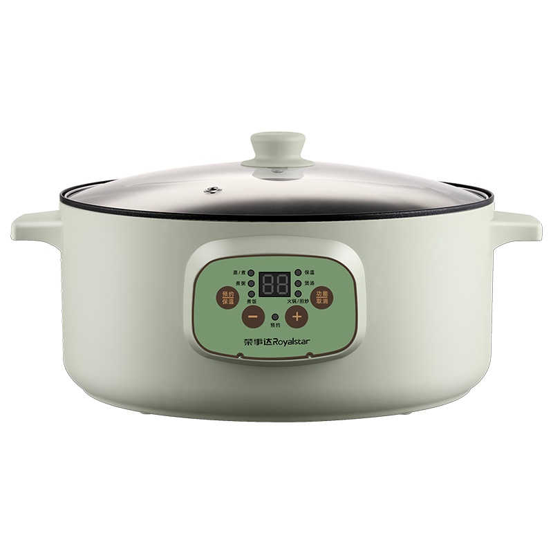 荣事达多用途锅电火锅家用 多功能电炒锅电煮锅不粘电饼铛煎烤机6L大容量电热锅 加深盘RHG618