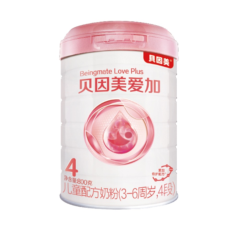贝因美爱加儿童配方奶粉4段800G罐装3-6周岁儿童牛奶粉