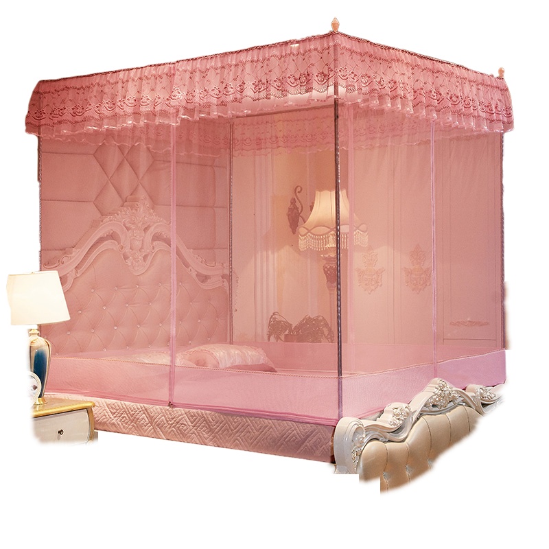 [北极绒]坐床式蚊帐儿童防摔帐三开门拉链款1.8m床家用1.2米床2米床