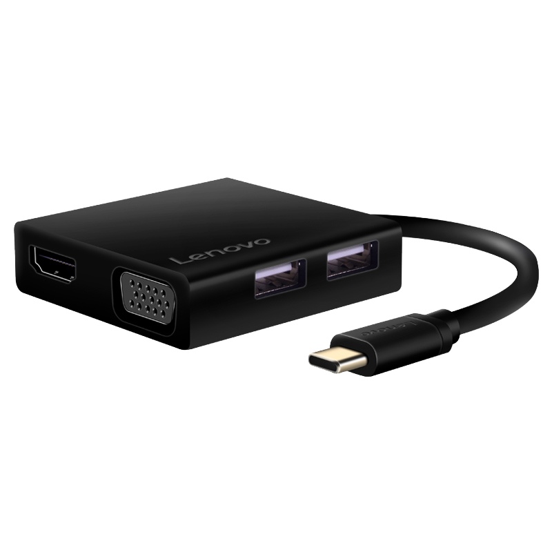 联想原装Type-C扩展坞USB-C转HDMI转VGA转换器 HUB集线器 USB3.0分线器 高清投影仪电视PD快充