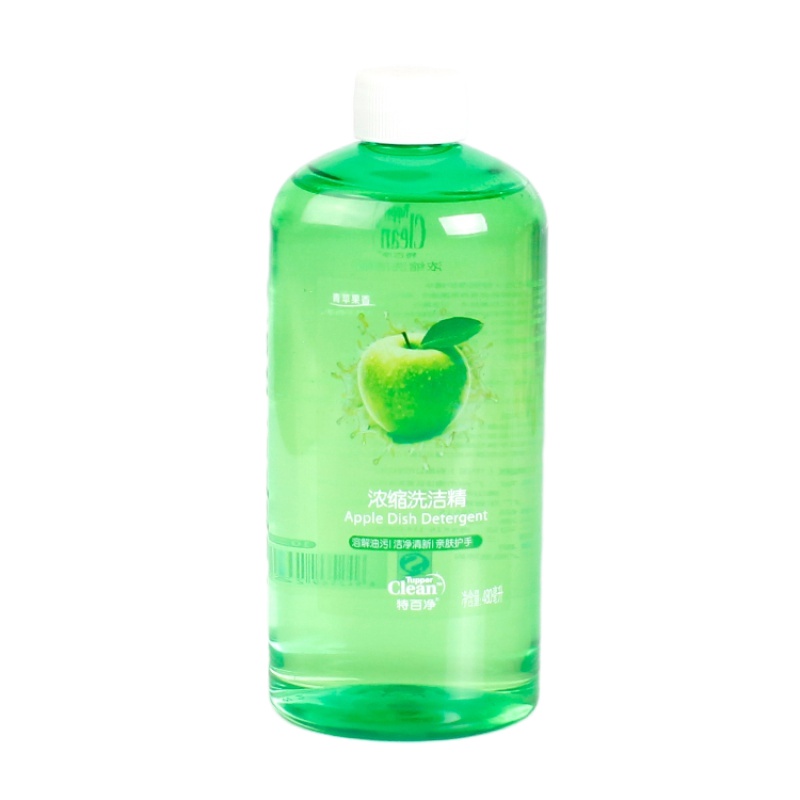 特百净480ml浓缩果味洗洁精洗碗剂/青苹果味清洁剂 送压泵