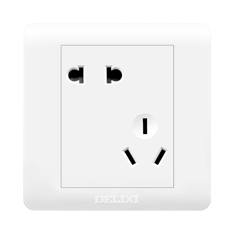 德力西 电源开关插座面板 86型插座面板 821系列 五孔插座套餐 CD820雅白