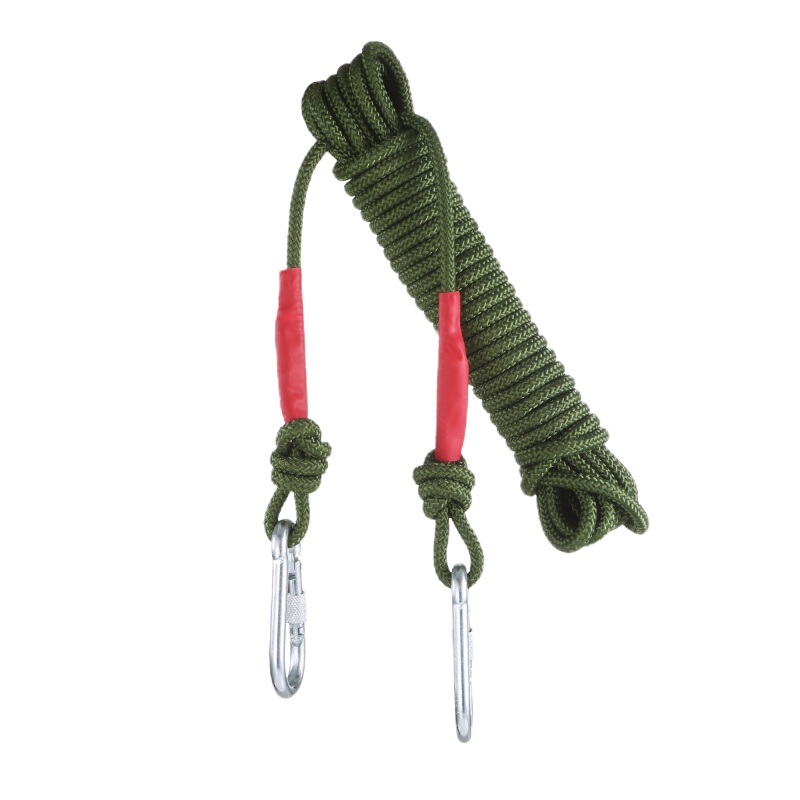 登山绳安全绳救援绳救生绳逃生绳索 50米装 带双钩8mm AQS-5