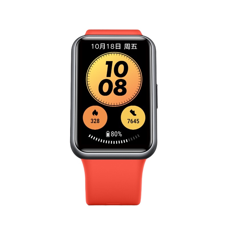 HUAWEI WATCH FIT new 华为手表 运动智能手表方形 时尚轻薄/华为快充/专业运动/健康管理 中国红