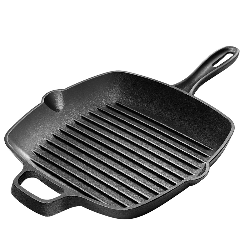 炊大皇(COOKER KING ) 煎锅 J26ATQ10 无涂层铸铁牛排煎盘 菱形悬氧烹饪 锁汁入味26cm