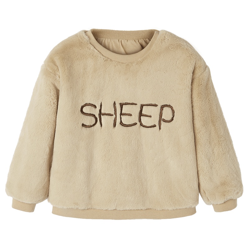 minipeace太平鸟童装女幼童卫衣小童上衣宝宝毛茸茸秋冬外套绒衫